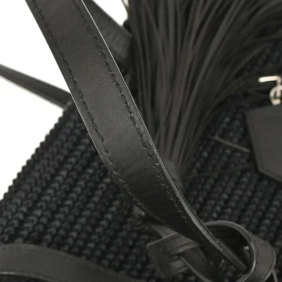 Saint Laurent Black Raffia Tassel Tote Handbag TCT490793･0918 134716 - Picture 6 of 10